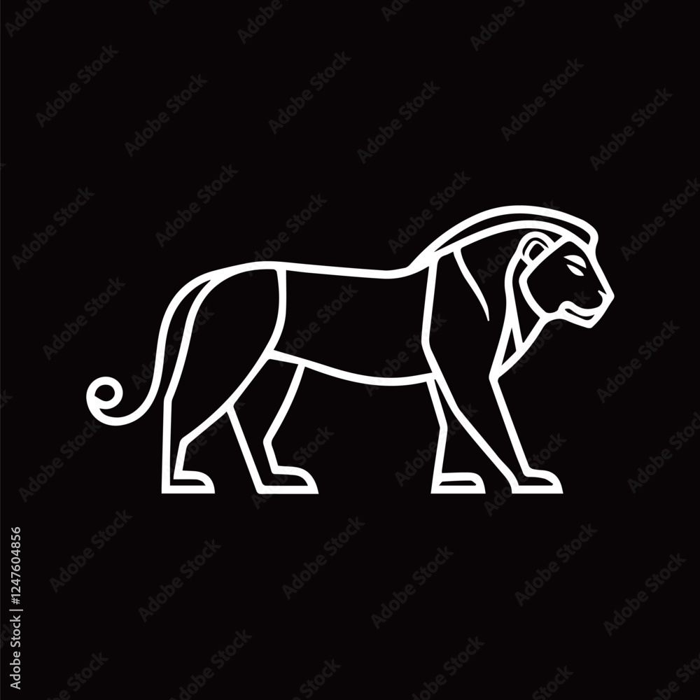 Fototapeta premium Lion illustration logo vector template design