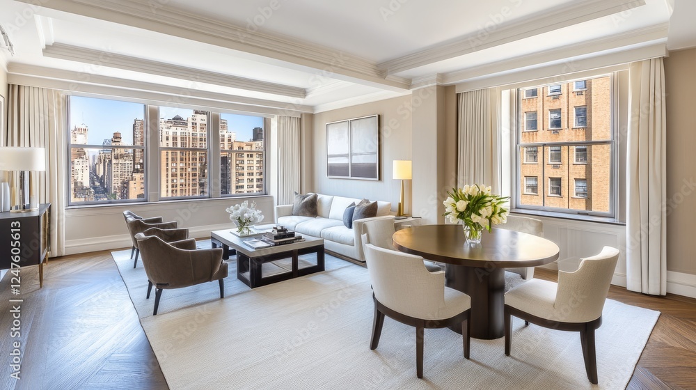 A small apartment living space, deep cleaned and perfectly arranged. A small apartment living space, deep cleaned and perfectly arranged.
