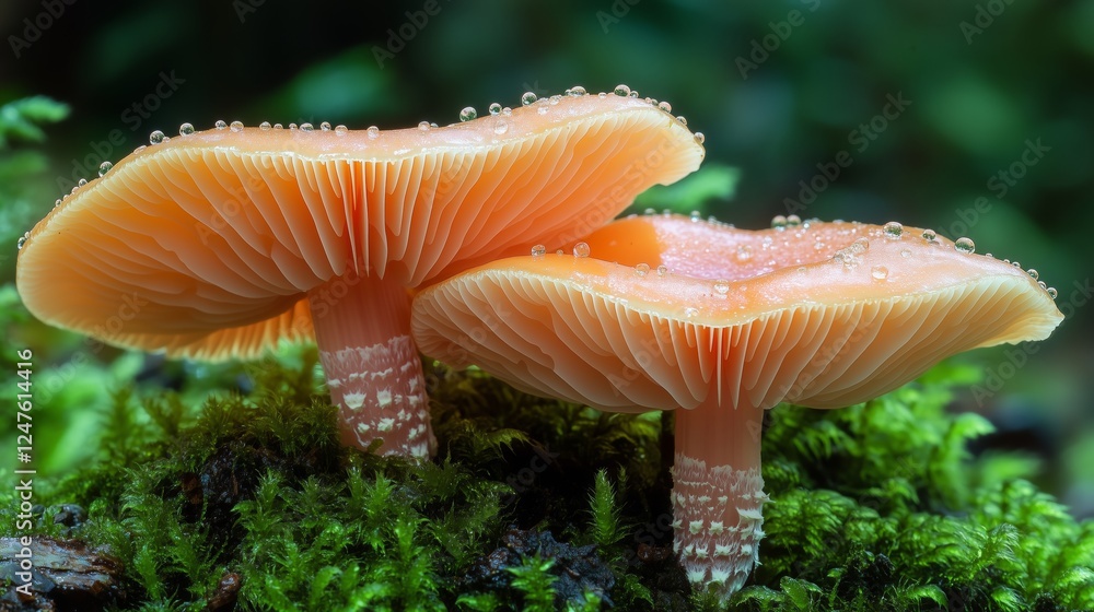 Orange mushrooms fresh after rain Orange mushrooms fresh after rain