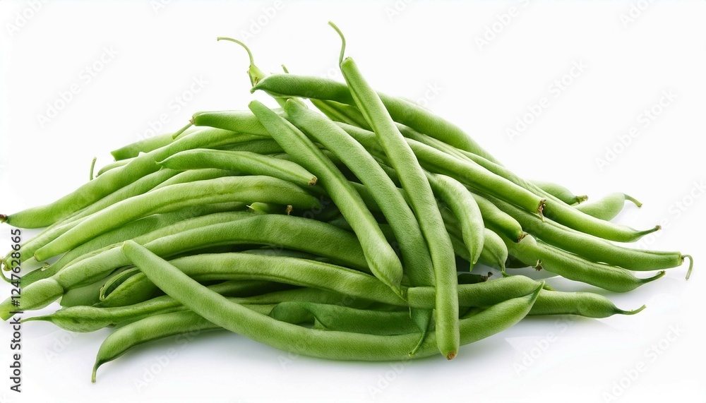 green beans on white background green beans on white background