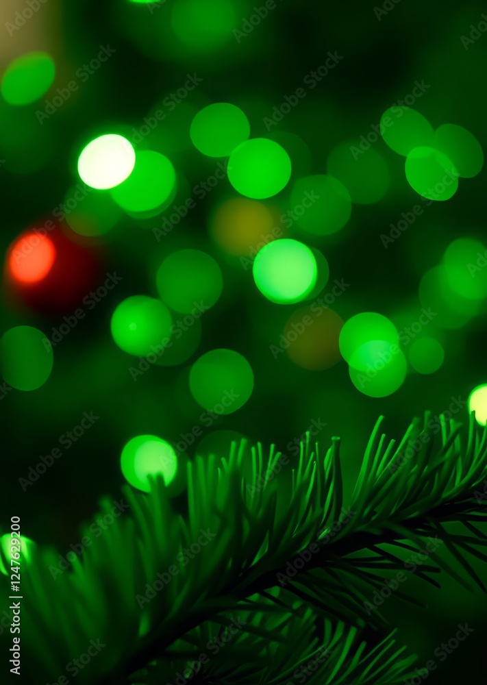 Obraz premium Green christmas background bokeh green bokeh green abstract background light bright blur pattern