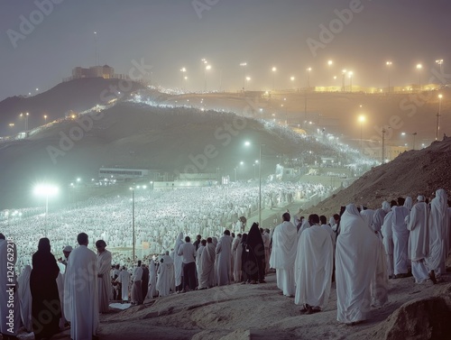 Wallpaper Mural Pilgrims at Mount Arafat during Hajj Season at night, Mecca, Saudi Arabia Torontodigital.ca