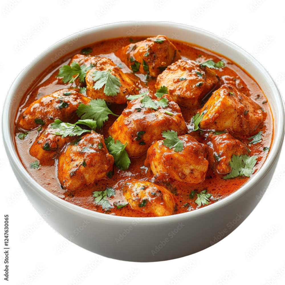 Spicy Chicken Curry in a Bowl - Delicious Indian Dish Spicy Chicken Curry in a Bowl - Delicious Indian Dish