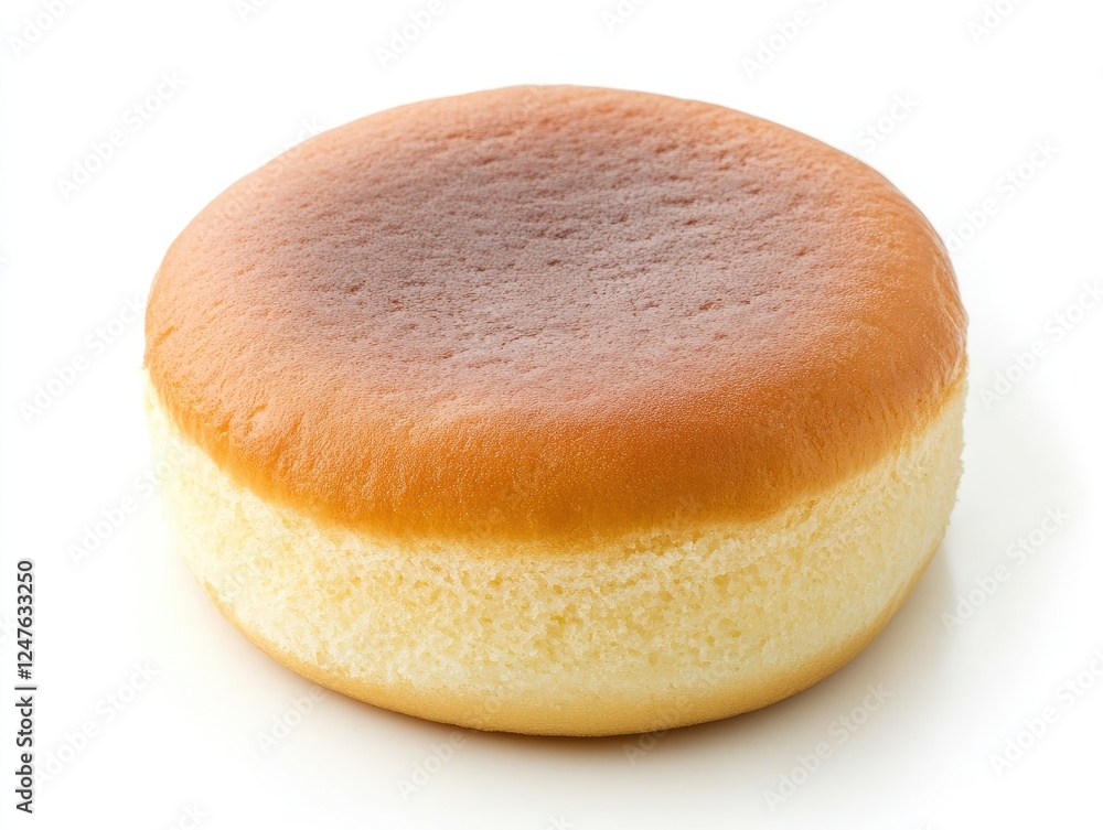 Delicious and Fluffy Japanese Cheesecake on a Clean White Background