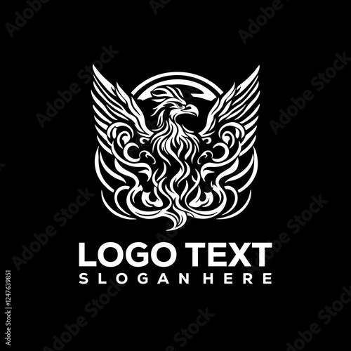 Phoenix bird stylized silhouettes icons