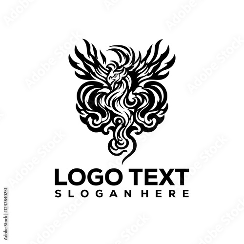 Phoenix bird stylized silhouettes icons