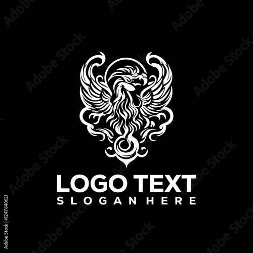Phoenix bird stylized silhouettes icons