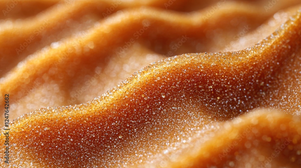 Close-up of textured brown surface resembling waves of sugar or spice. Close-up of textured brown surface resembling waves of sugar or spice.