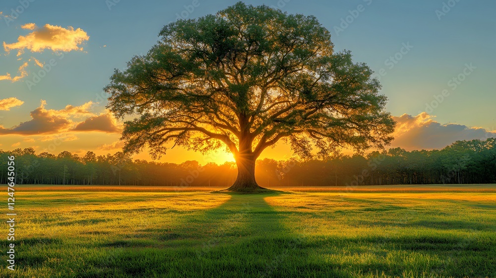 Fototapeta premium sunset in the forest