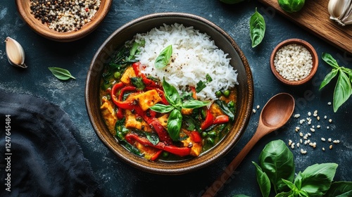 Aromatic Thai Green Curry with Chicken and Rice: A Culinary Masterpiece photo