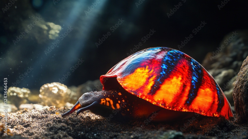 Obraz premium Vibrant Sea Snail: A Jewel of the Ocean Depths