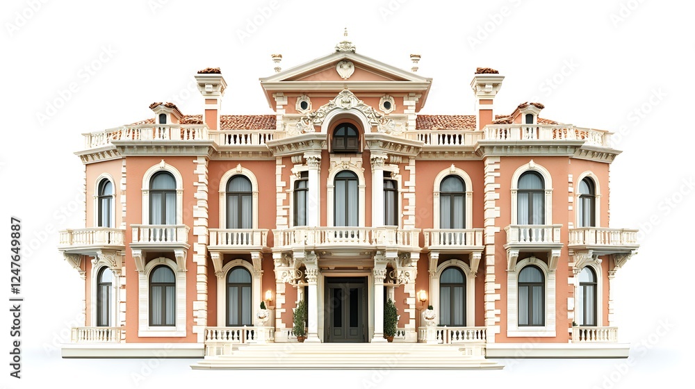 Obraz premium Cartoon Home Isolated In White Background