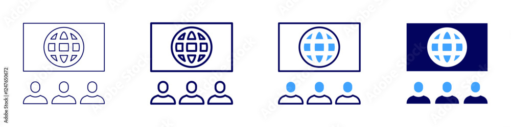 Conference booklet icon in 4 different styles. Thin Line, Line, Bold Line, Duotone. Duotone style. Editable stroke Conference booklet icon in 4 different styles. Thin Line, Line, Bold Line, Duotone. Duotone style. Editable stroke