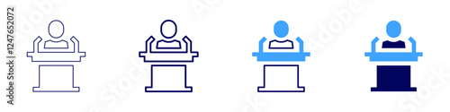 Investor relations icon in 4 different styles. Thin Line, Line, Bold Line, Duotone. Duotone style. Editable stroke