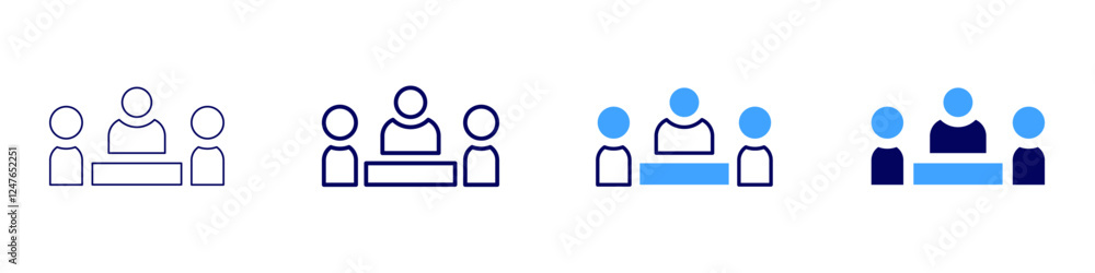 Obraz premium Networking lunch icon in 4 different styles. Thin Line, Line, Bold Line, Duotone. Duotone style. Editable stroke