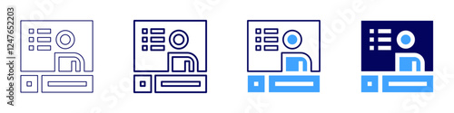 Moderator training icon in 4 different styles. Thin Line, Line, Bold Line, Duotone. Duotone style. Editable stroke
