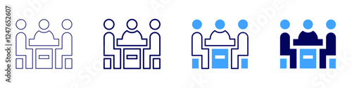 Session briefing icon in 4 different styles. Thin Line, Line, Bold Line, Duotone. Duotone style. Editable stroke