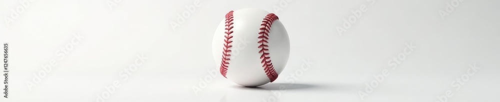 Baseball Ball On White Background with Reflections, light source, clean Baseball Ball On White Background with Reflections, light source, clean