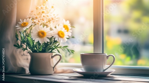 Wallpaper Mural Fresh Spring Flowers in Glass Vase Celebrating International Women's Day with Soft Pastel Tones and Contemporary Elegance Torontodigital.ca