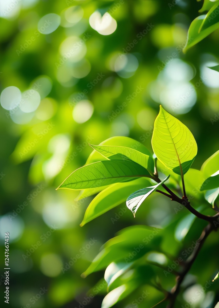Obraz premium Bokeh background of green leaves bokeh green bokeh green abstract background light bright blur pattern