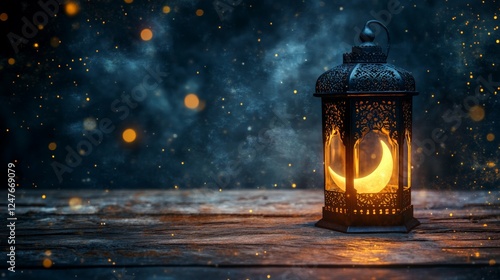 minimalist islamic background with lantern