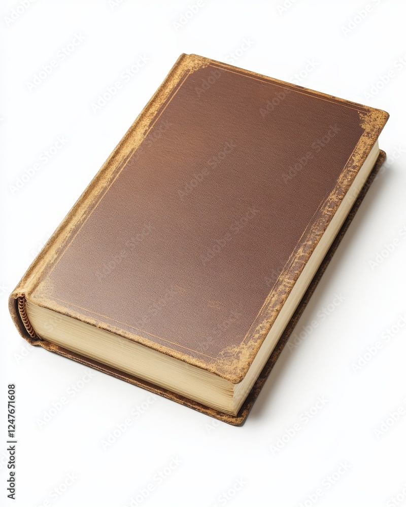 A classic hardcover book with a blank cover, isolated on a white background A classic hardcover book with a blank cover, isolated on a white background