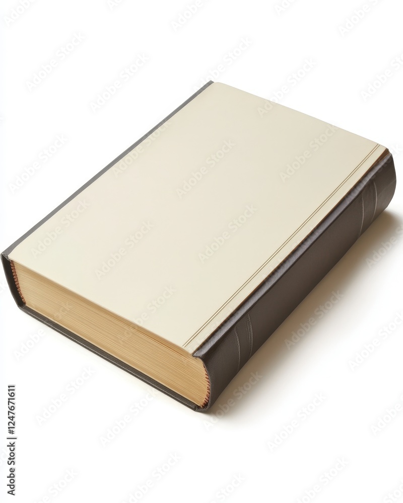 A classic hardcover book with a blank cover, isolated on a white background A classic hardcover book with a blank cover, isolated on a white background
