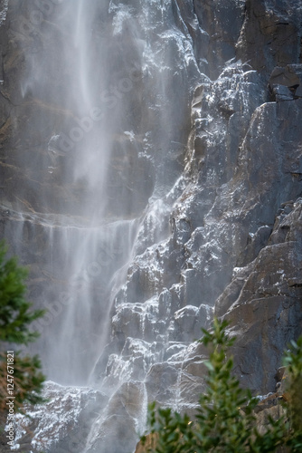 Spray from Bridal Veil falls in Yosemite National Park 