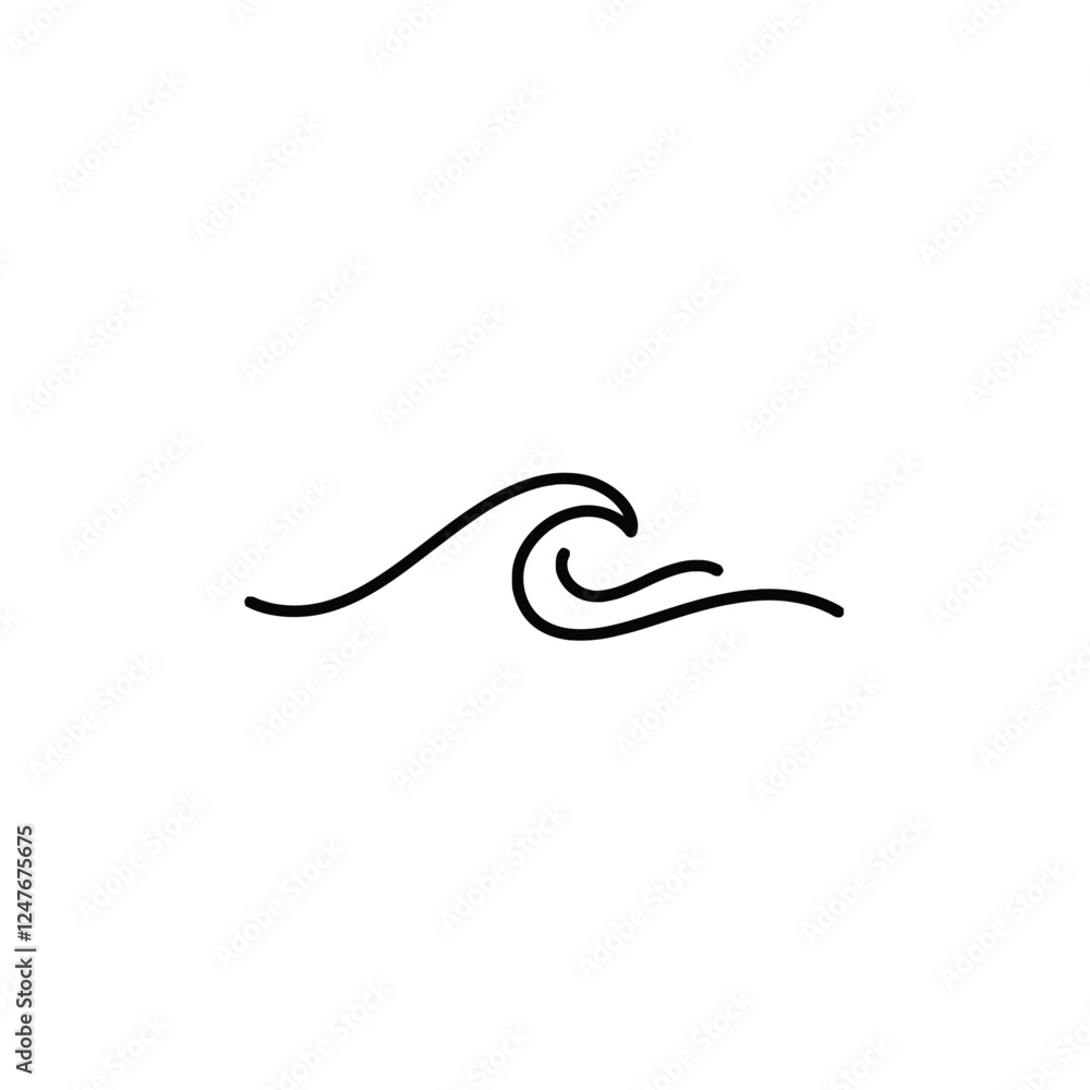 Minimalist Wave Symbol Design on a Clean White Background Minimalist Wave Symbol Design on a Clean White Background