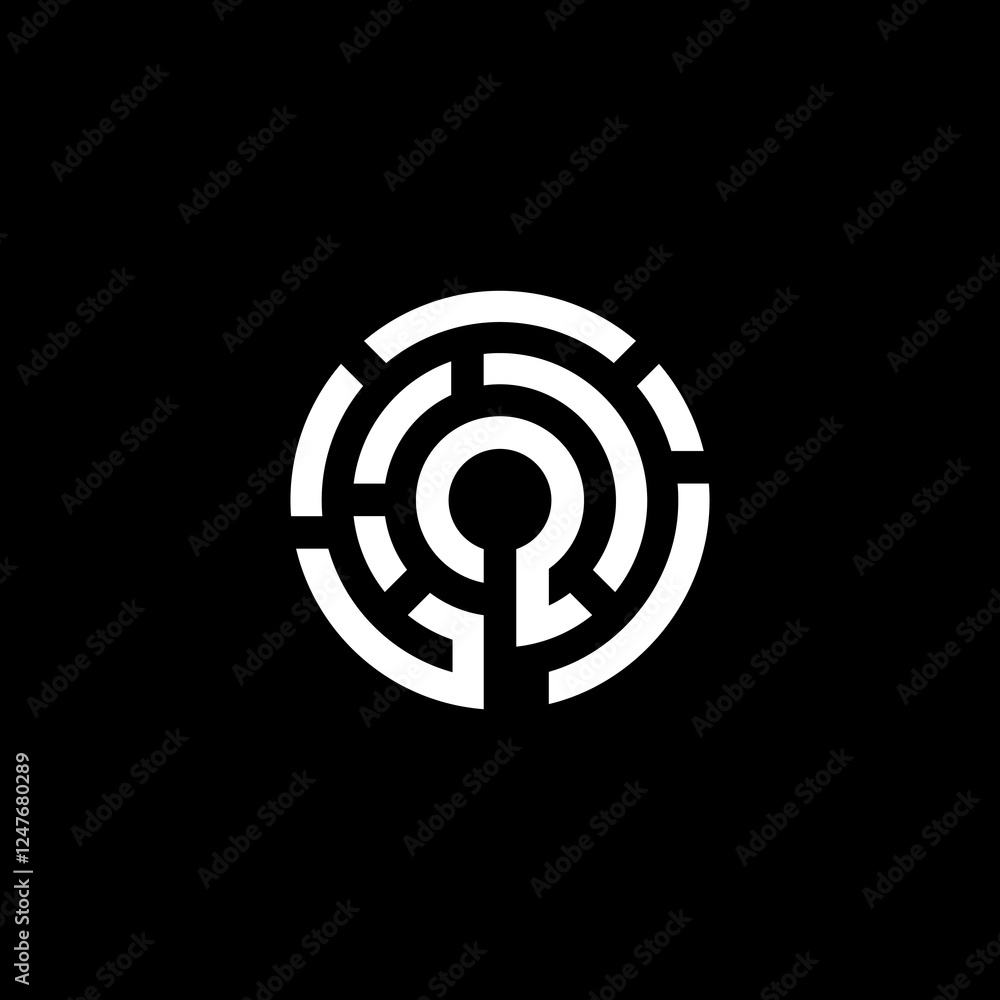 vector illustration of a labyrinth with a key vector illustration of a labyrinth with a key