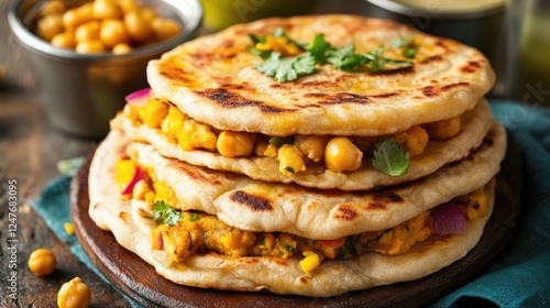 Delicious Chole Bhature Stack: A Culinary Delight of Indian Cuisine