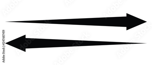 long arrow vector icon. double side left and right  straight Horizontal long arrow icon. flat style long arrow vector illustration.
