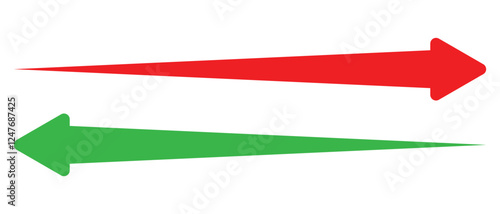 long arrow vector icon. double side left and right  straight Horizontal long arrow icon. flat style long arrow vector illustration.