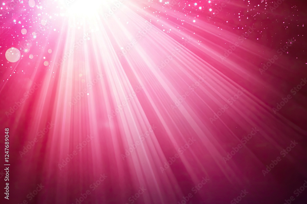 Magical Pink Light Rays with Sparkles and Glitter Background Magical Pink Light Rays with Sparkles and Glitter Background