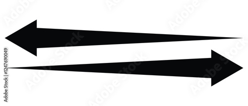 long arrow vector icon. double side left and right  straight Horizontal long arrow icon. flat style long arrow vector illustration.