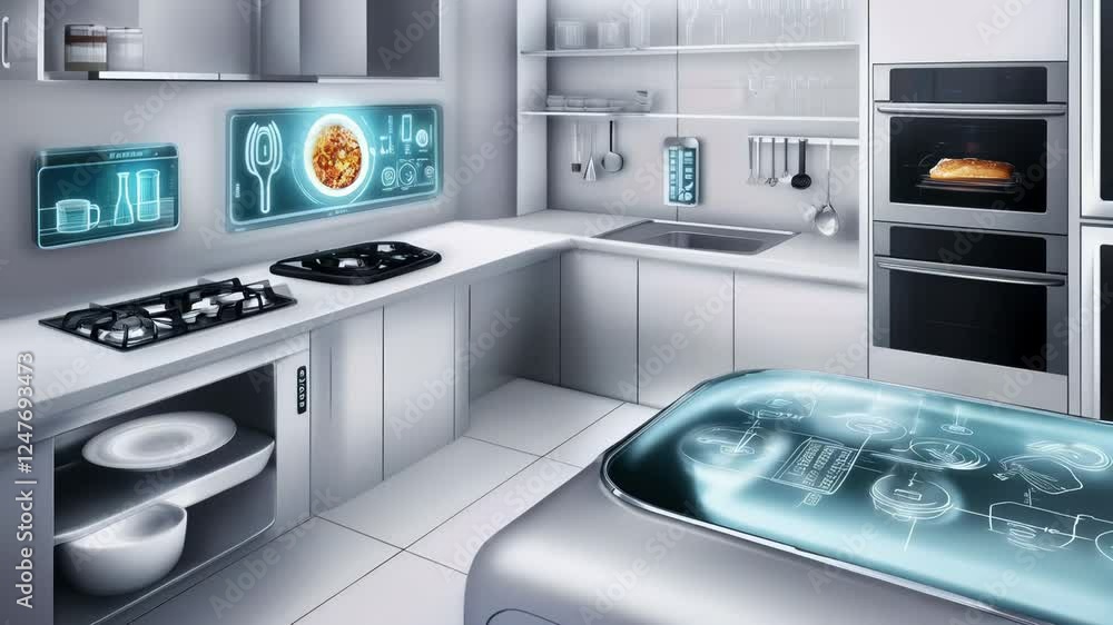 Futuristic Smart Kitchen: Modern Design and Technology Futuristic Smart Kitchen: Modern Design and Technology