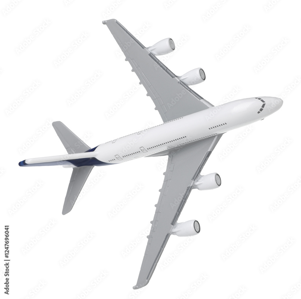Plane model in air on white background Plane model in air on white background
