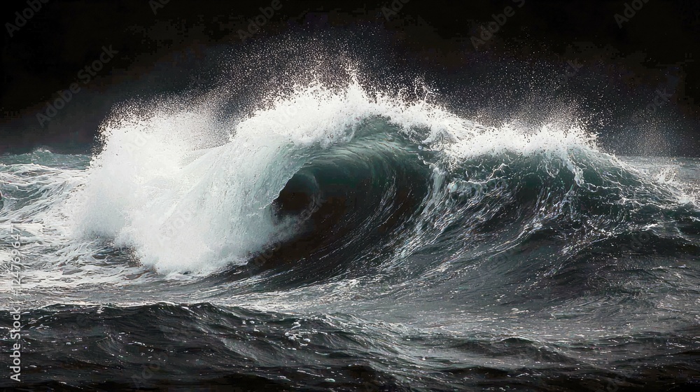 Obraz premium Majestic Ocean Wave: A Dramatic Seascape of Power and Beauty