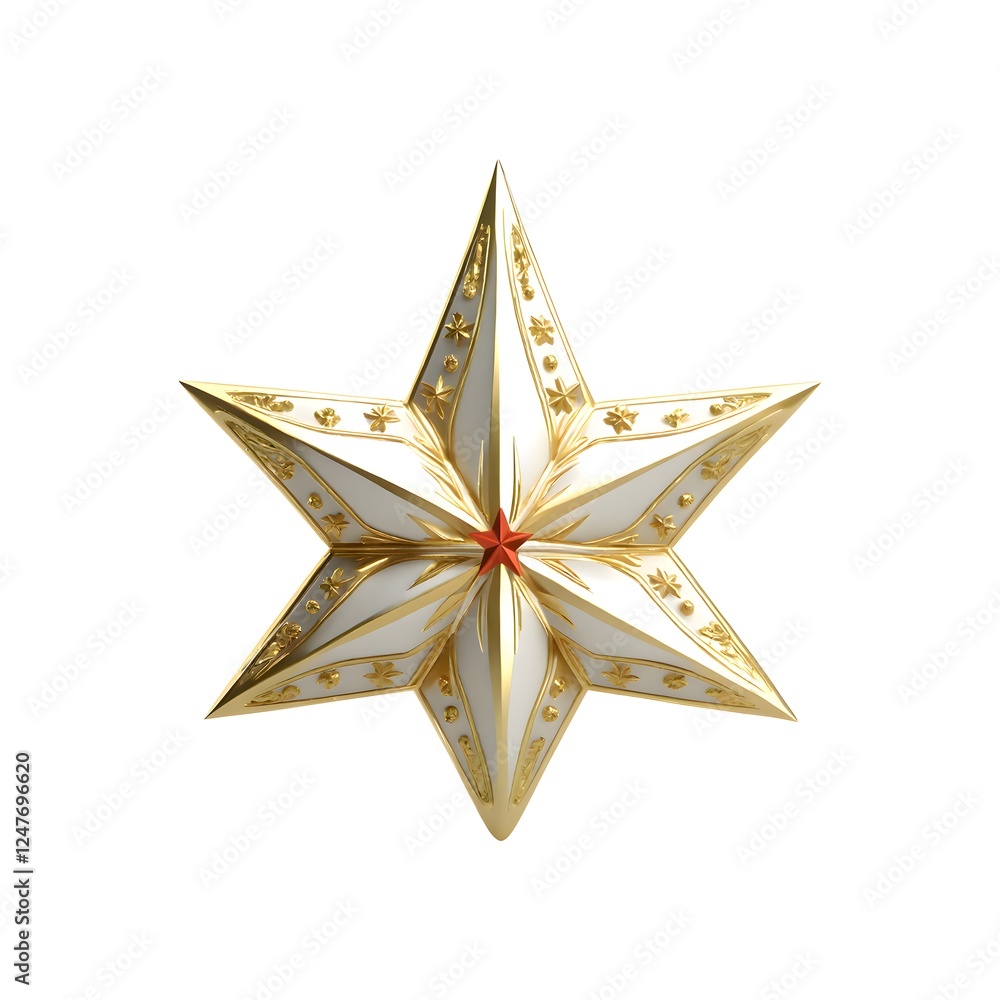 Obraz premium STAR 3D RENDER NEW YEAR CHRISTMAS