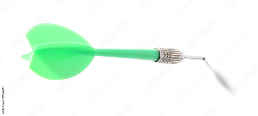 One green dart arrow isolated on white One green dart arrow isolated on white
