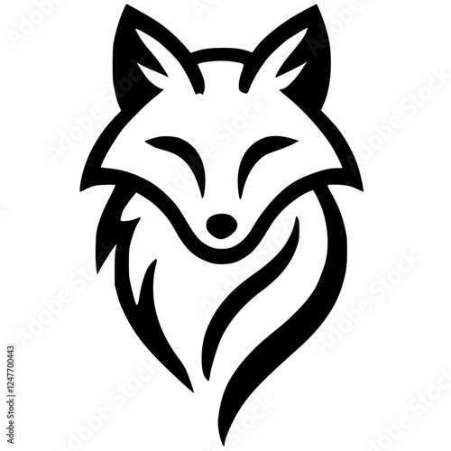 Simple fox logo silhouette