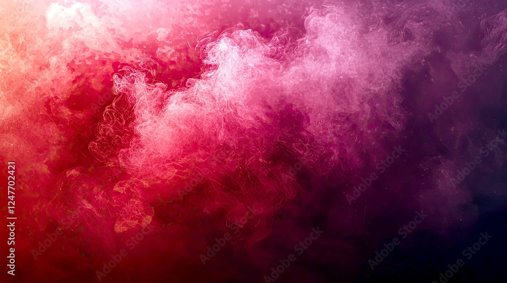 Fototapeta premium Crimson Haze: An Abstract Smoke Art Background, Red Pink Purple Swirls, Dark Texture, Dreamy and Dramatic Visual Composition