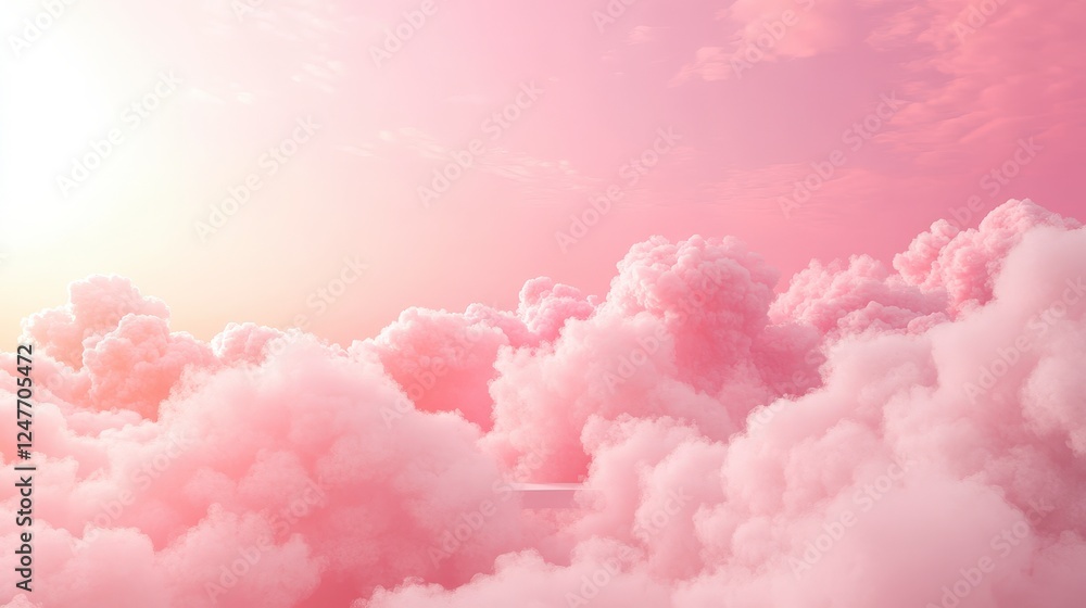 Soft Pink Clouds Under Gentle Light at Sunrise or Sunset Soft Pink Clouds Under Gentle Light at Sunrise or Sunset