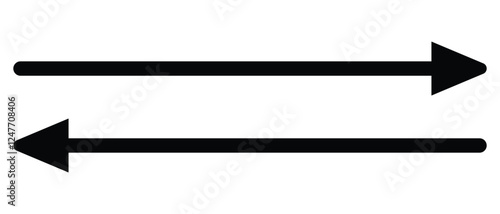 long arrow vector icon. double side left and right  straight Horizontal long arrow icon. flat style long arrow vector illustration.