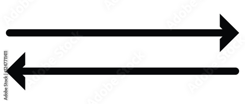 long arrow vector icon. double side left and right  straight Horizontal long arrow icon. flat style long arrow vector illustration.