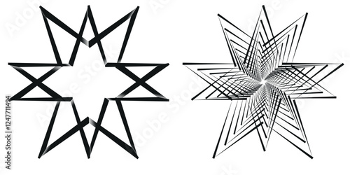 Radial circle lines. Circular lines elements. Symbol of Sun star rays. Flat design elements. Spokes with radiating stripes