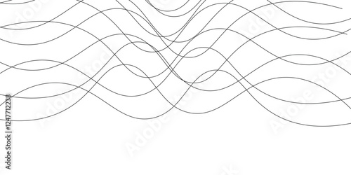 Abstract curved black long lines on white eps 10