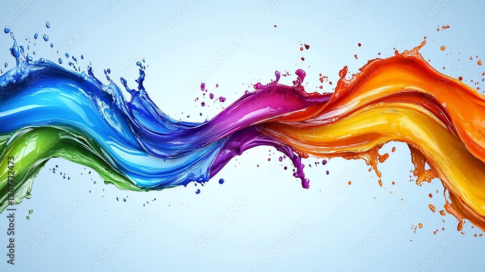 Colorful paint swirls and splashes. Colorful paint swirls and splashes.