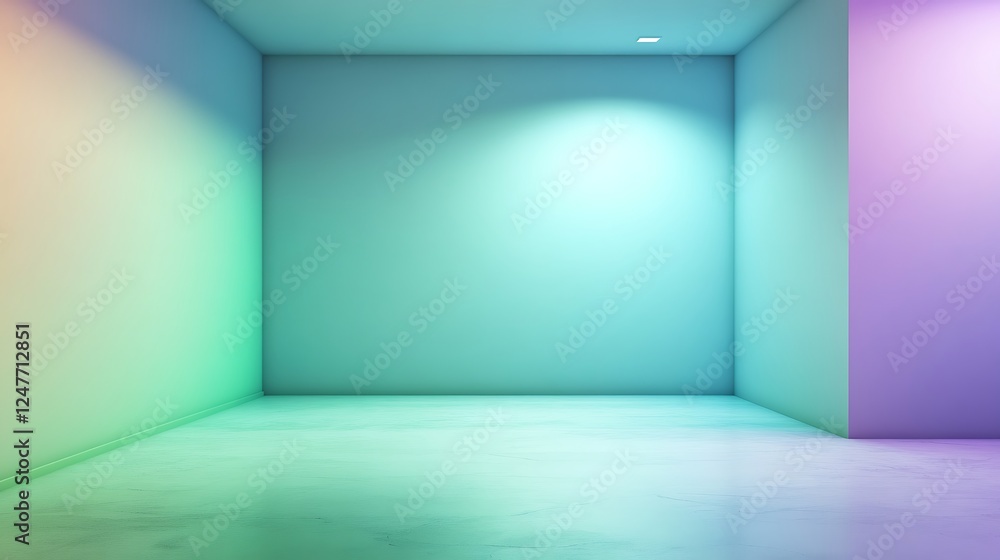 Empty Room With Pastel Walls And Gradient Lighting Empty Room With Pastel Walls And Gradient Lighting