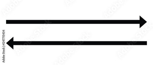 long arrow vector icon. double side left and right  straight Horizontal long arrow icon. flat style long arrow vector illustration.